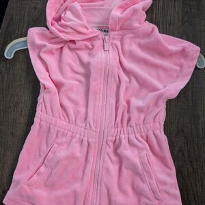 Pink Hooded Zip-Up Vest